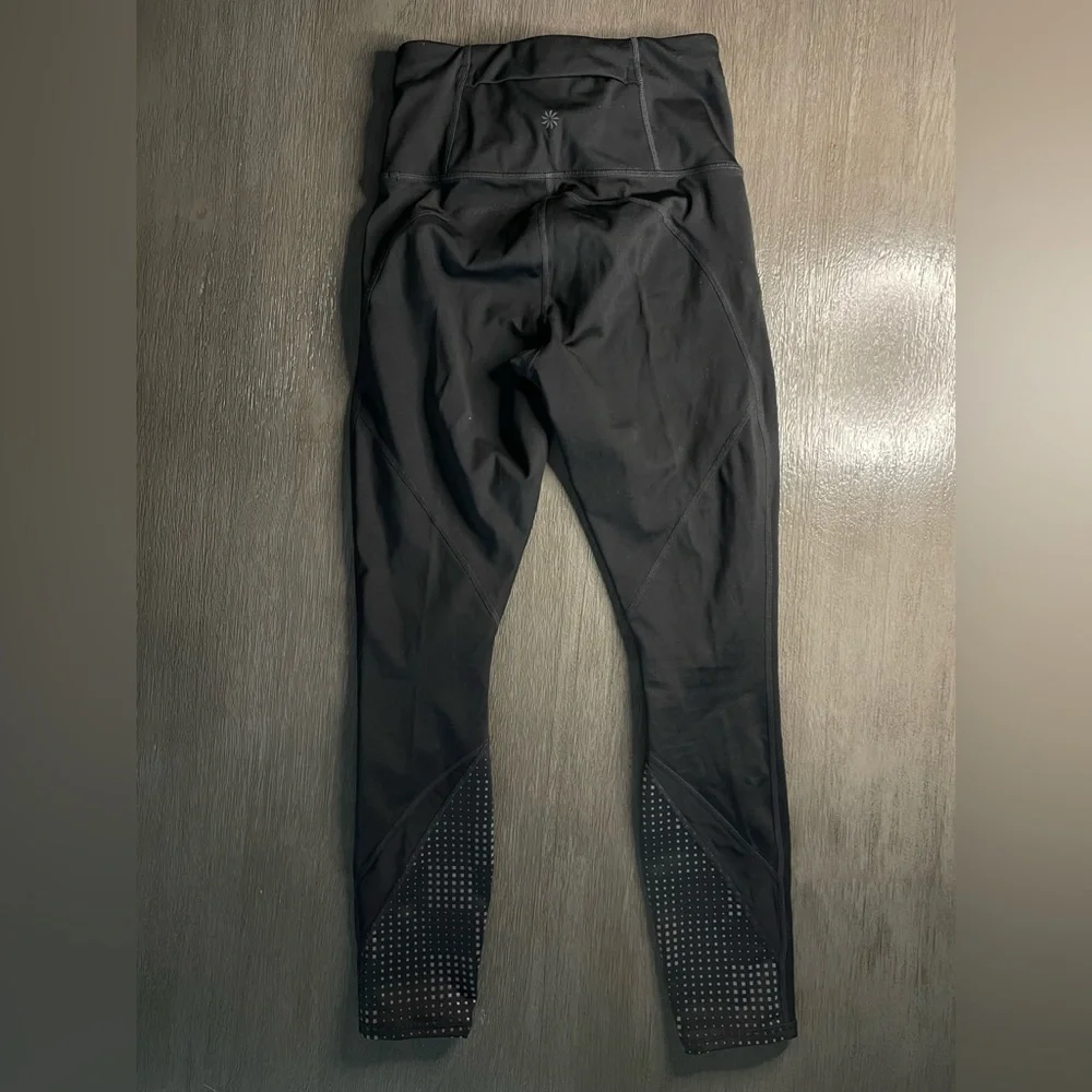 Athleta Black And Rainbow Square High Waisted Leggings